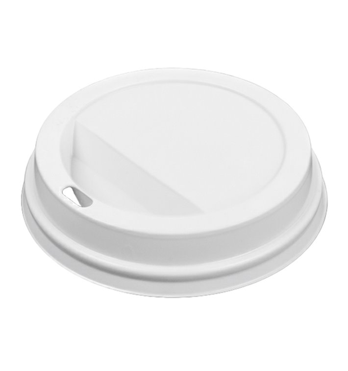 Tapa SIP de PS para Vaso Cartón Blanca Ø7,3cm (50 Uds)