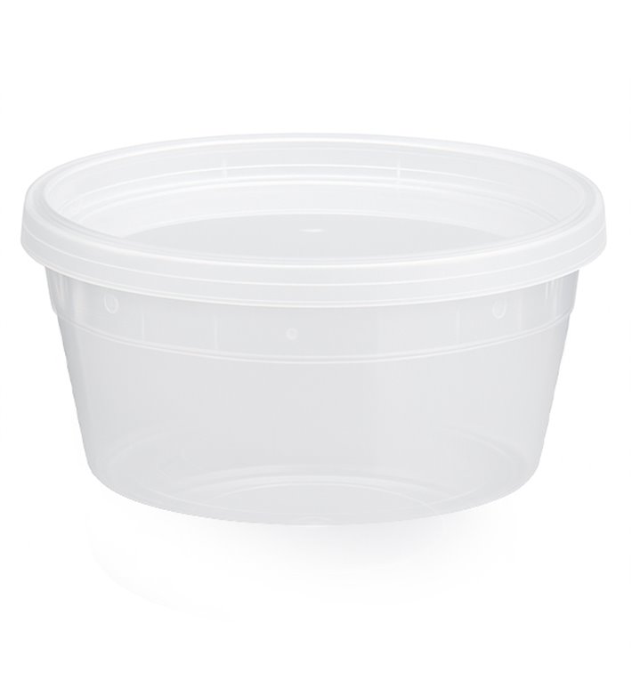 Envase de Plástico PP “Deli Range” Transparente con Tapa 360ml (40 Uds)