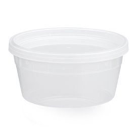 Envase de Plástico PP “Deli Range” Transparente con Tapa 360ml (240 Uds)