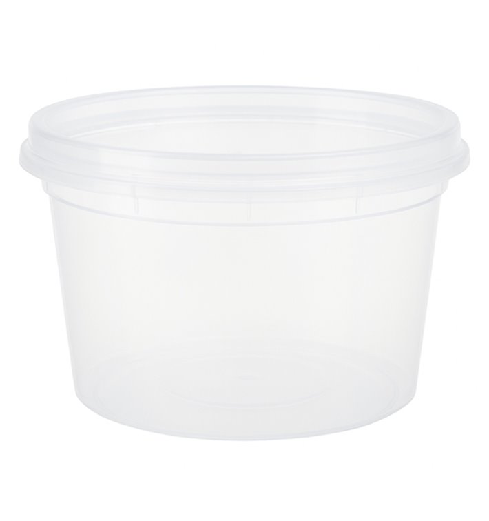 Envase de Plástico PP “Deli Range” Transparente con Tapa 480ml (240 Uds)