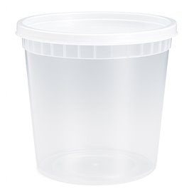 Envase de Plástico PP “Deli Range” Transparente con Tapa 720ml (240 Uds)