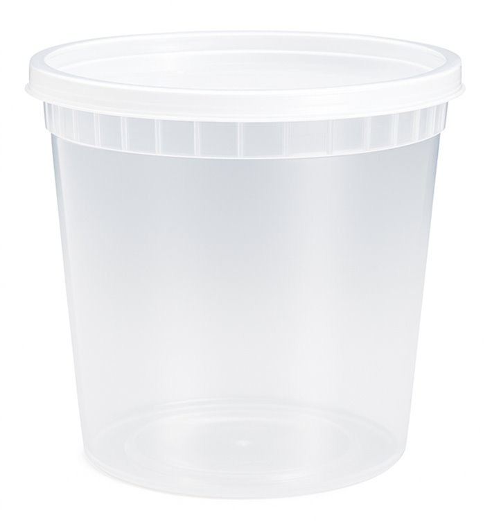 Envase de Plástico PP “Deli Range” Transparente con Tapa 720ml (240 Uds)