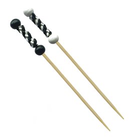 Pinchos de Bambú Decorados en Blanco y Negro 12cm (1.200 Uds)