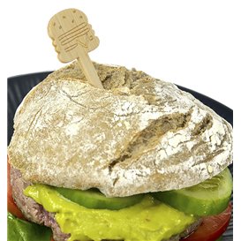 Pincho de Bambú Hamburguesa 12cm (600 Uds)