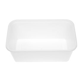 Tarrina Rectangular PP Blanca 750ml 17x11,5x6,4cm (500 Uds)