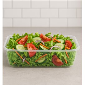 Tarrina Plástico Rectangular PP Transparente 500ml 17,4x11,6x3,5cm (25 Uds)