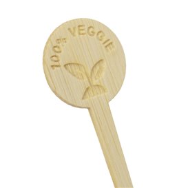 Palillo Marcador de Bambú Veggie 10cm (50 Uds)