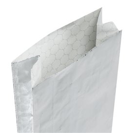 Bolsa de Papel Aluminio Antigrasa Plata 31,5+5x10,3cm (250 Uds)