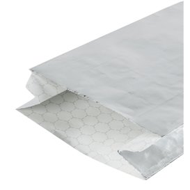 Bolsa de Papel Aluminio Antigrasa Plata 31,5+5x10,3cm (250 Uds)