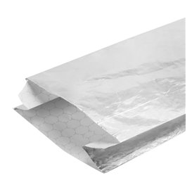 Bolsa de Papel Aluminio Antigrasa Plata 26+5x10,3cm (250 Uds)