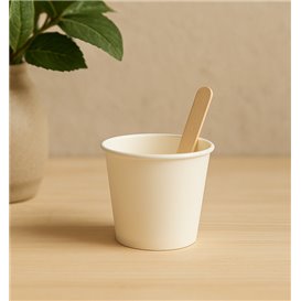 Pack Vaso Cartón Blanco 3Oz y Paletina 9cm (300 Uds)