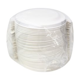 Tapa de Caña de Azúcar Blanco para Bol 470ml (50 Uds)