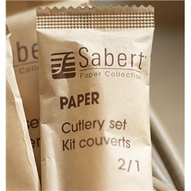 Set Cubiertos Cartón Kraft Tenedor y Cuchillo (50 Uds)