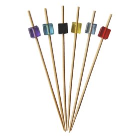 Pincho de Bambú Cubo Colores 7cm (100 Uds)