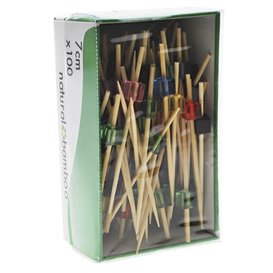 Pincho de Bambú Cubo Colores 7cm (100 Uds)