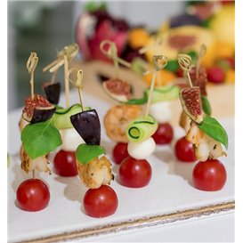 Pinchos de Bambú "Lazo" Natural 15cm (50 Uds)