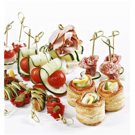 Pinchos de Bambú "Lazo" Natural 15cm (50 Uds)