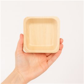 Plato de Madera Cuadrado 9x9cm (25 Uds)