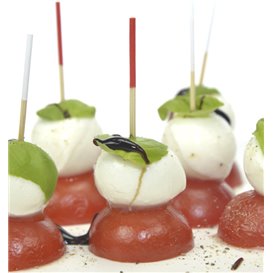 Pincho de Bambú Punta Roja 7cm (300 Uds)