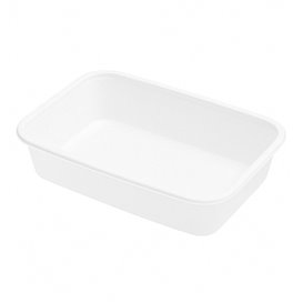 Tarrina Rectangular PP Blanca 500ml 17,4x11,6x3,5cm (25 Uds)