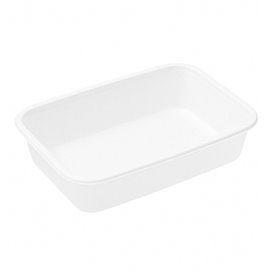 Tarrina Rectangular PP Blanca 500ml 17,4x11,6x3,5cm (25 Uds)