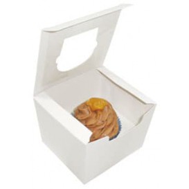 Caja con Soporte para 1 Cupcakes 11x10x7,5 Blanca B-20 (200 Unid