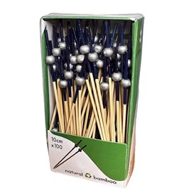 Pincho de Bambú Azul/Plata 10cm (1.200 Uds)