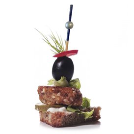 Pincho de Bambú Azul/Plata 10cm (1.200 Uds)