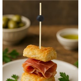 Pinchos de Bambú Decorado "Big Ball" Negro 12,5cm (100 Uds)
