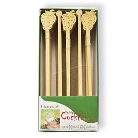 Agitador de Bambú Fresa para Bebida 14cm (600 Uds)