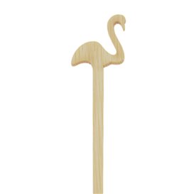 Agitador de Bambú Flamenco Rosa para Bebida 14cm (50 Uds)