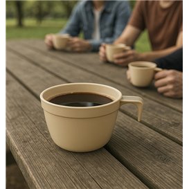 Taza Reutilizable PP Cup Beige 190ml (25 Uds)