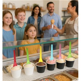 Cucharilla de Helado Colores CPLA 10cm (100 Uds)