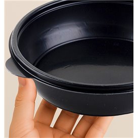 Tarrina de Plástico PP Negro 1000ml Ø23cm (25 Uds)
