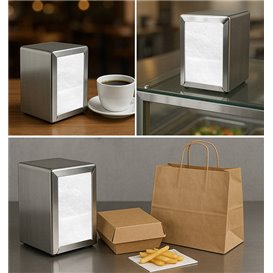 Servilletas Miniservis de Papel 17x17cm Blanca (10.000 Uds)