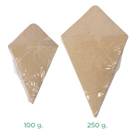 Cono Kraft Pestaña para Salsa 19,5cm 100g (500 Uds)