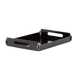 Bandeja Cartón Rectangular Negra Asas 16x23 cm (100 Uds)