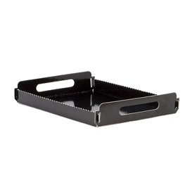 Bandeja Cartón Rectangular Negra Asas 16x23 cm (100 Uds)