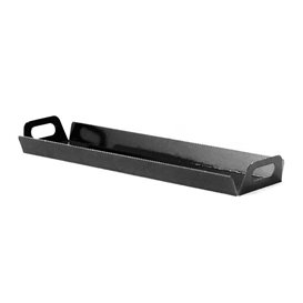 Bandeja Cartón Rectangular Negra Asas 32x7,5 cm (100 Uds)