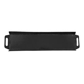 Bandeja Cartón Rectangular Negra Asas 32x7,5 cm (100 Uds)
