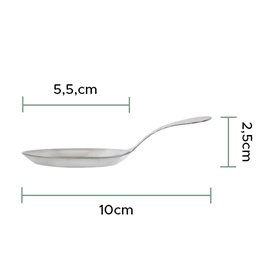 Cucharita Plástico para Salsas Plateada 10 cm (50 uds)