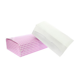 Caja para Pasteleria Carton 18,2x13,6x5,2cm 500g.  Rosa (250 Uds