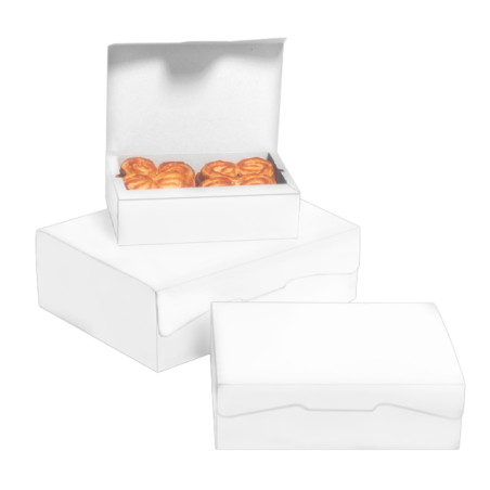 Caja Pastelería Cartón 20,4x15,8x6cm 1Kg Blanca (20 Uds)