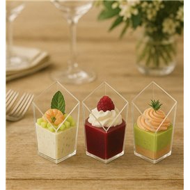 Mini Vaso Degustación Diamante PS Transparente 60ml (20 Uds)