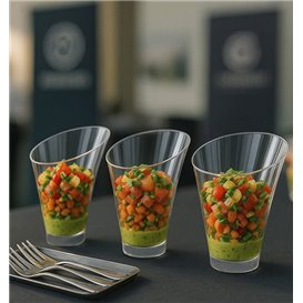 Mini Vaso Cónico Asimétrico PS Transparente 195ml (10 Uds)