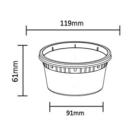 Envase de Plástico PP “Deli Range” Transparente con Tapa 360ml (240 Uds)
