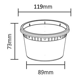 Envase de Plástico PP “Deli Range” Transparente con Tapa 480ml (240 Uds)