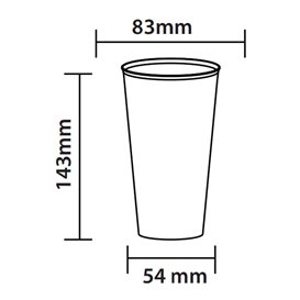 Vaso Cocktail Reutilizable Irrompible PP Transparente 470ml (25 Uds)