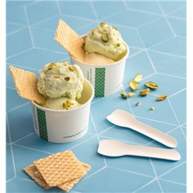 Cucharilla para Helado de Cartón Blanca 9cm (50 Uds)