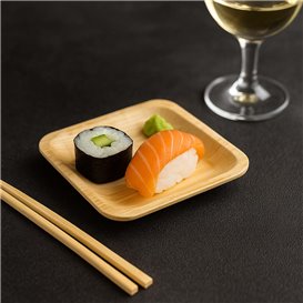 Plato de Madera Cuadrado 9x9cm (600 Uds)